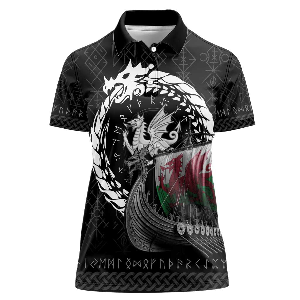 Wales Viking Drakkar Women Polo Shirt Viking Blood - Wonder Print Shop