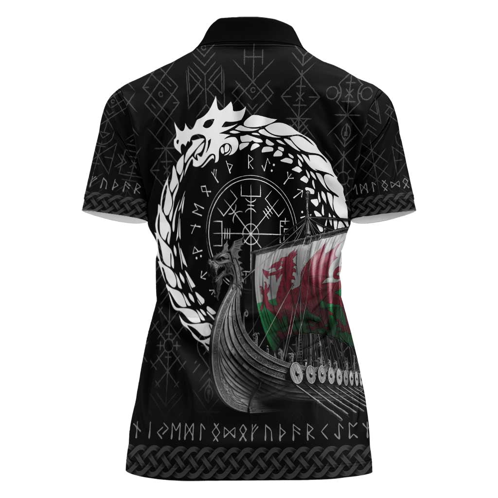 Wales Viking Drakkar Women Polo Shirt Viking Blood - Wonder Print Shop