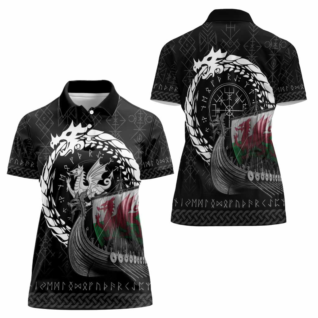 Wales Viking Drakkar Women Polo Shirt Viking Blood - Wonder Print Shop