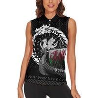 Wales Viking Drakkar Women Sleeveless Polo Shirt Viking Blood - Wonder Print Shop