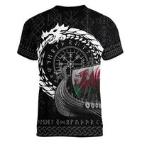 Wales Viking Drakkar Women V-Neck T-Shirt Viking Blood - Wonder Print Shop