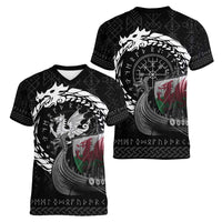 Wales Viking Drakkar Women V-Neck T-Shirt Viking Blood - Wonder Print Shop