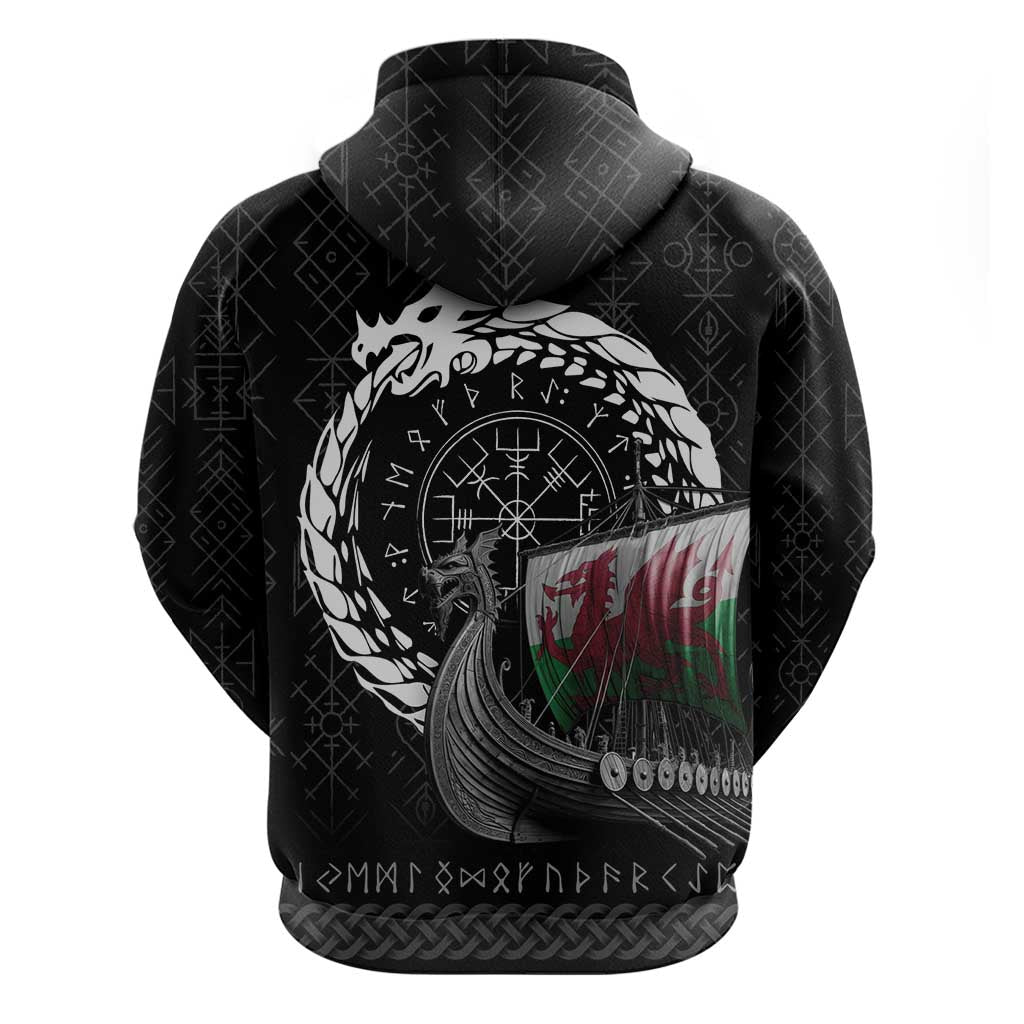 Wales Viking Drakkar Zip Hoodie Viking Blood - Wonder Print Shop