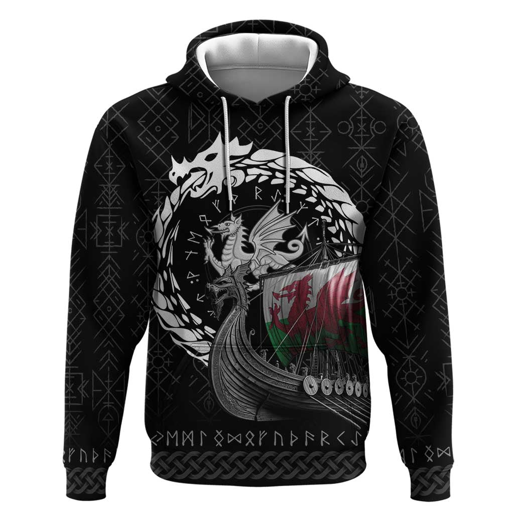 Wales Viking Drakkar Zip Hoodie Viking Blood - Wonder Print Shop