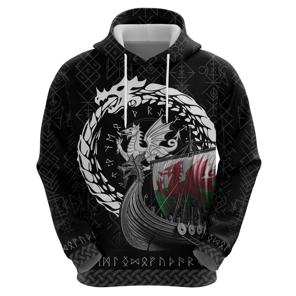 Wales Viking Drakkar Zip Hoodie Viking Blood - Wonder Print Shop