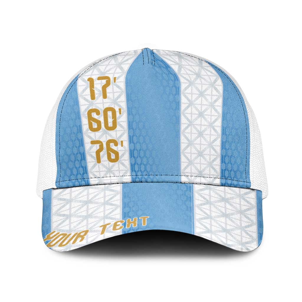 Argentina Hattrick WC26 Personalized Baseball Net Cap Triple Strike Football Albiceleste Fan