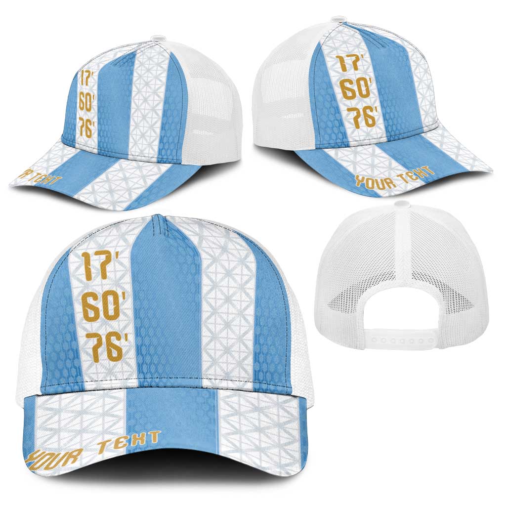 Argentina Hattrick WC26 Personalized Baseball Net Cap Triple Strike Football Albiceleste Fan