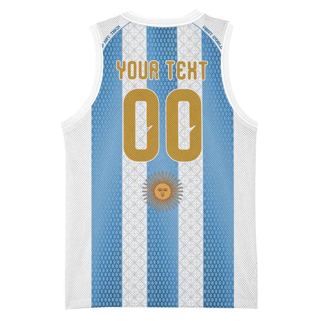 Argentina Hattrick WC26 Custom Basketball Jersey Triple Strike Football Albiceleste Fan