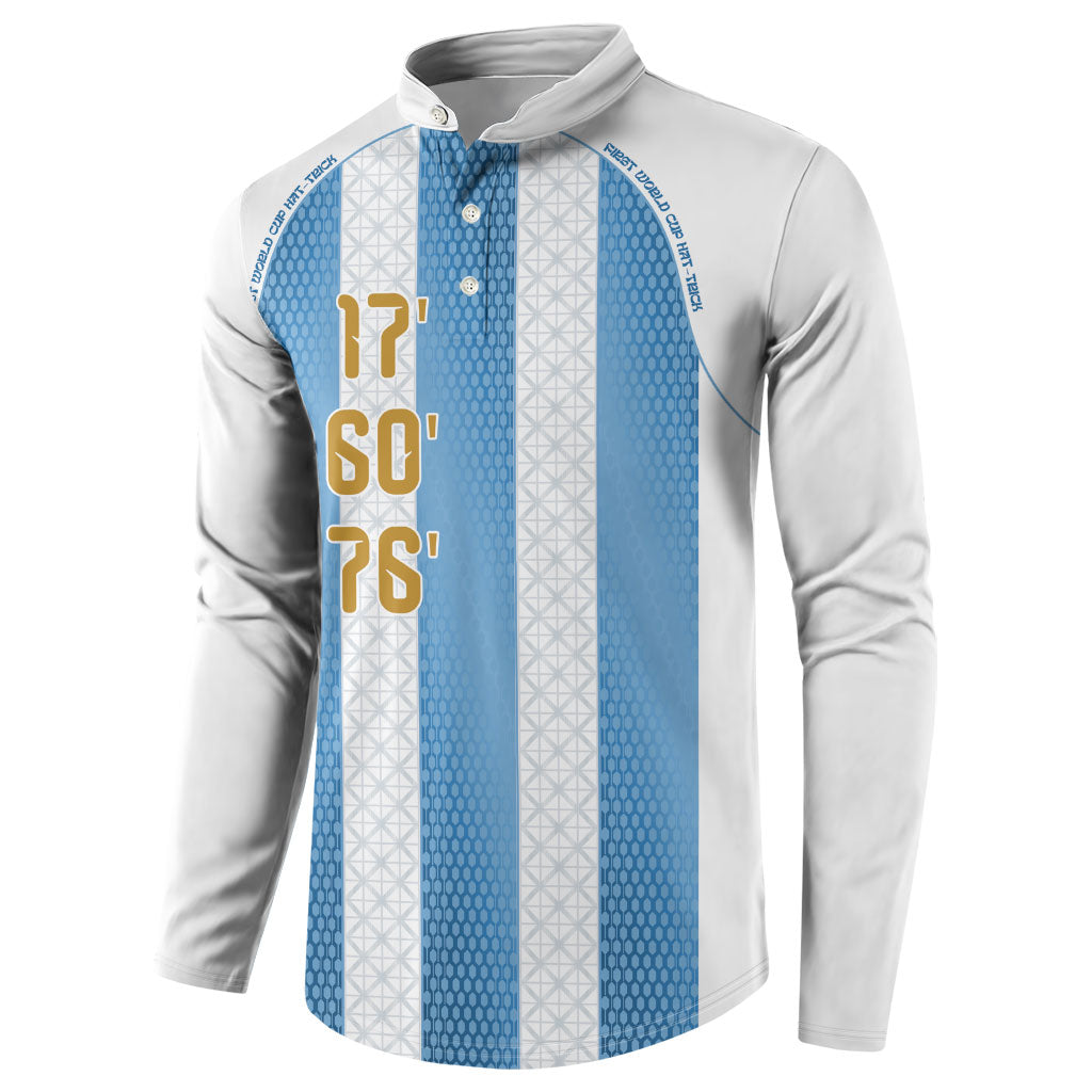 Argentina Hattrick WC26 Custom Button Sweatshirt Triple Strike Football Albiceleste Fan