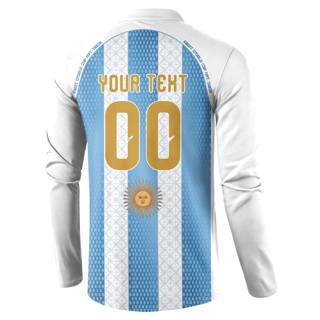 Argentina Hattrick WC26 Custom Button Sweatshirt Triple Strike Football Albiceleste Fan