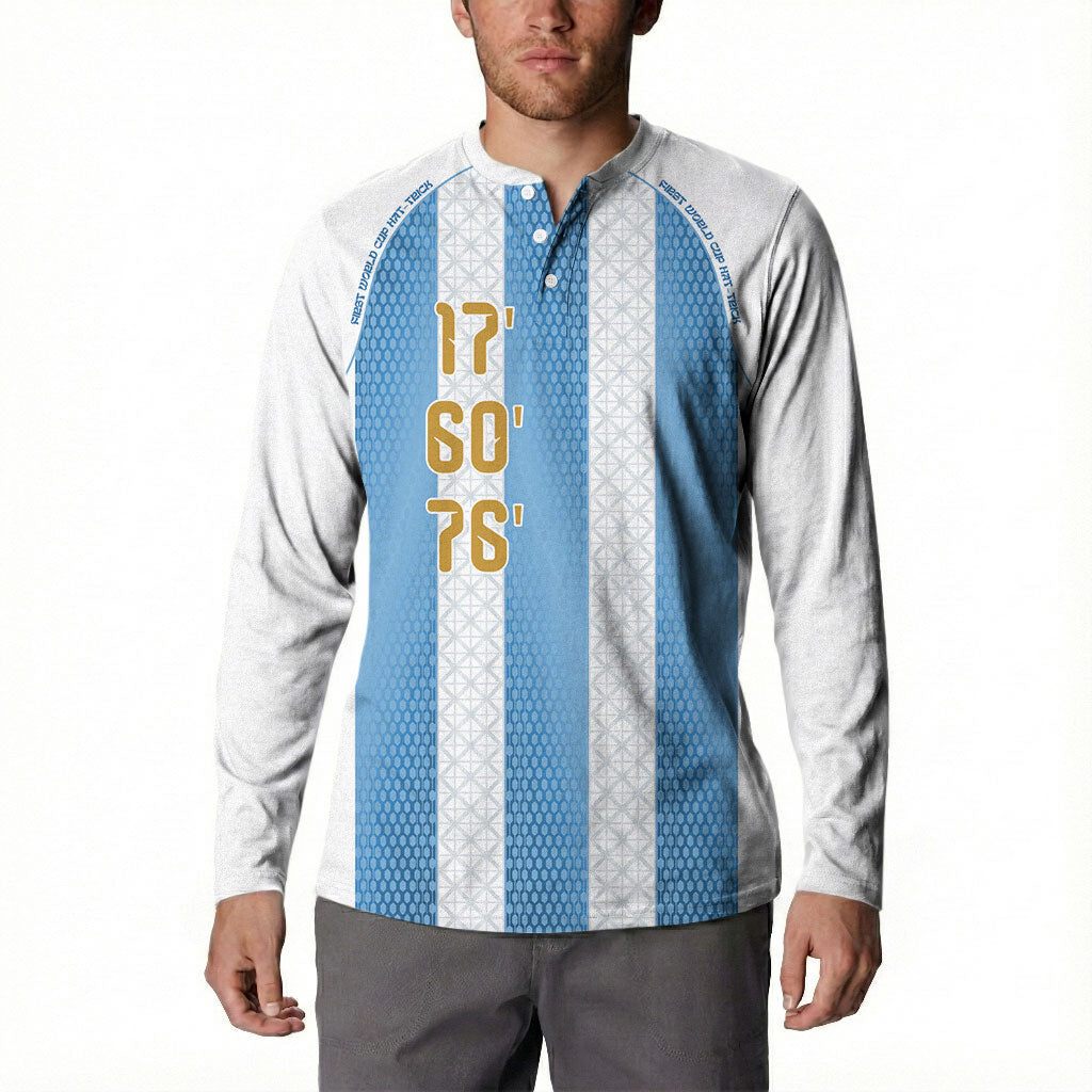 Argentina Hattrick WC26 Custom Button Sweatshirt Triple Strike Football Albiceleste Fan