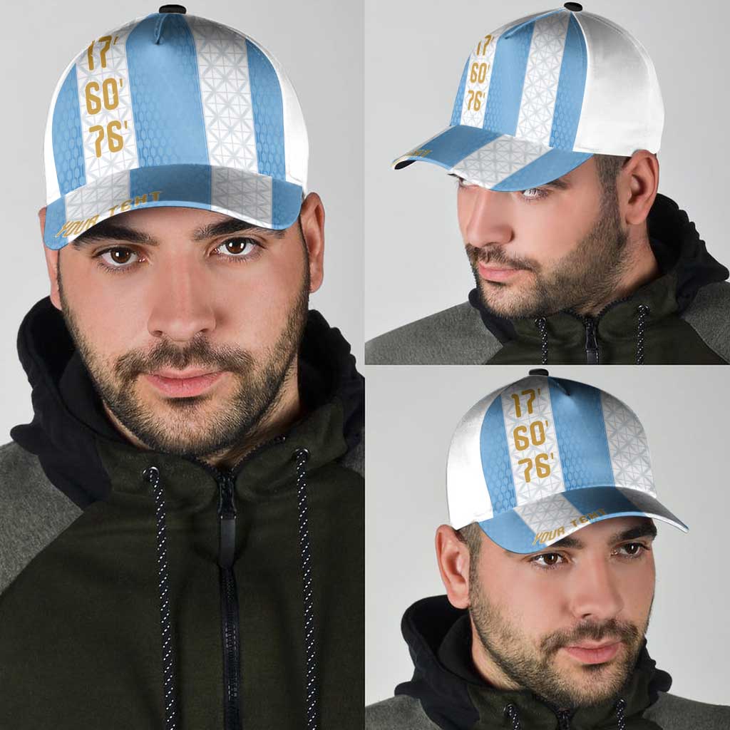 Argentina Hattrick WC26 Personalized Classic Cap Triple Strike Football Albiceleste Fan