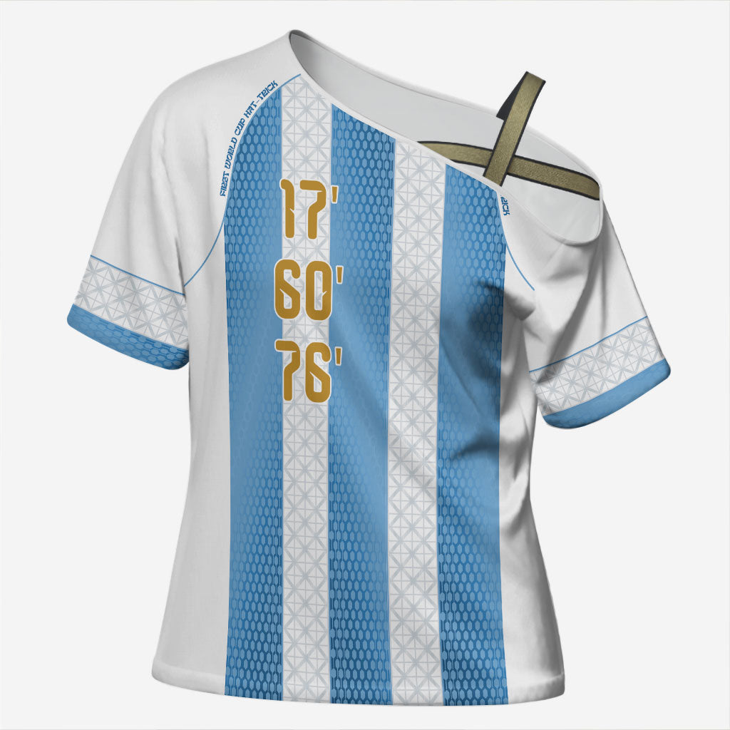 Argentina Hattrick WC26 Custom Cross Shoulder Shirt Triple Strike Football Albiceleste Fan
