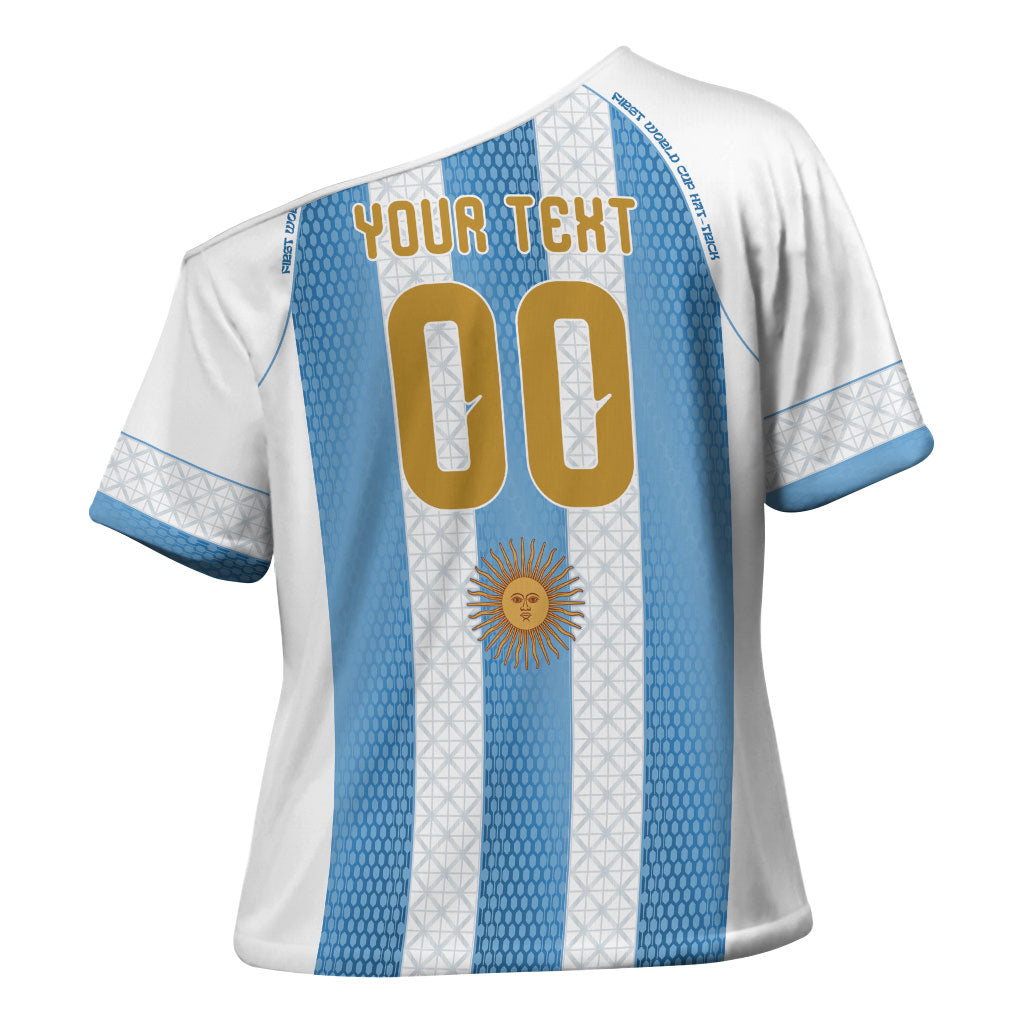 Argentina Hattrick WC26 Custom Cross Shoulder Shirt Triple Strike Football Albiceleste Fan