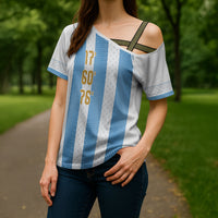 Argentina Hattrick WC26 Custom Cross Shoulder Shirt Triple Strike Football Albiceleste Fan