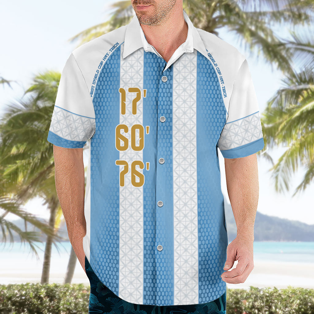 Argentina Hattrick WC26 Custom Hawaiian Shirt Triple Strike Football Albiceleste Fan