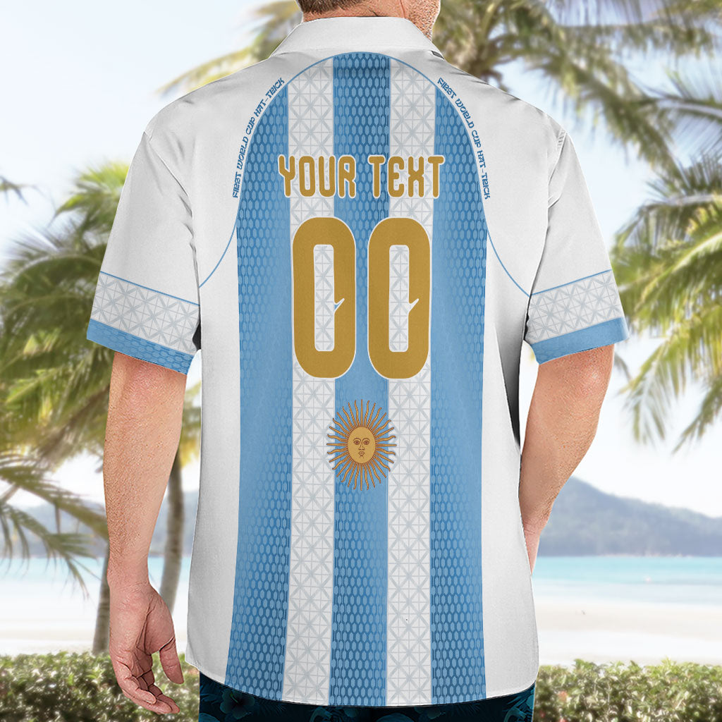 Argentina Hattrick WC26 Custom Hawaiian Shirt Triple Strike Football Albiceleste Fan