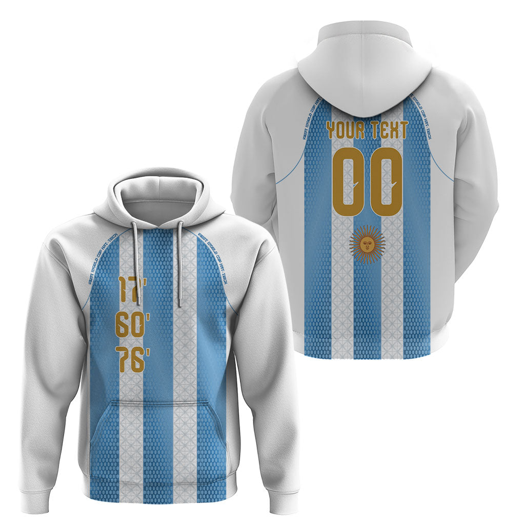Argentina Hattrick WC26 Custom Hoodie Triple Strike Football Albiceleste Fan
