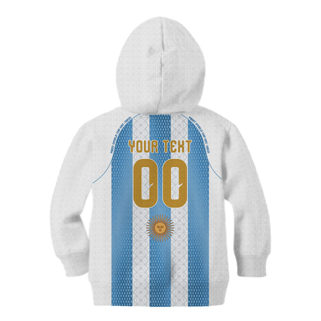 Argentina Hattrick WC26 Custom Kid Hoodie Triple Strike Football Albiceleste Fan