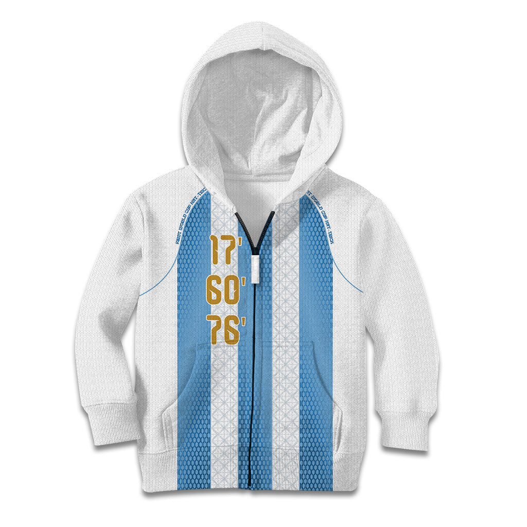 Argentina Hattrick WC26 Custom Kid Hoodie Triple Strike Football Albiceleste Fan