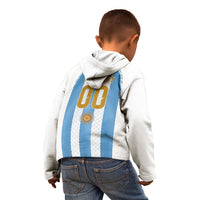 Argentina Hattrick WC26 Custom Kid Hoodie Triple Strike Football Albiceleste Fan