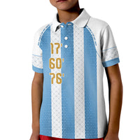 Argentina Hattrick WC26 Custom Kid Polo Shirt Triple Strike Football Albiceleste Fan