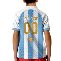 Argentina Hattrick WC26 Custom Kid Polo Shirt Triple Strike Football Albiceleste Fan