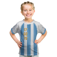 Argentina Hattrick WC26 Custom Kid T Shirt Triple Strike Football Albiceleste Fan