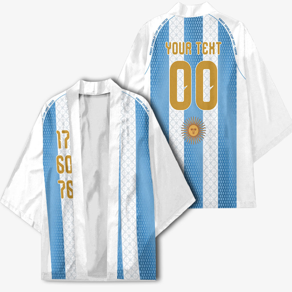 Argentina Hattrick WC26 Custom Kimono Triple Strike Football Albiceleste Fan