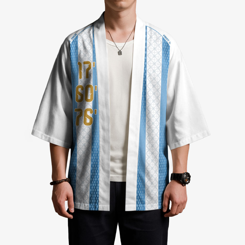 Argentina Hattrick WC26 Custom Kimono Triple Strike Football Albiceleste Fan