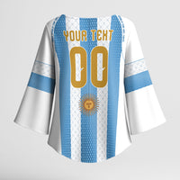 Argentina Hattrick WC26 Custom Kimono Sleeve Blouse Triple Strike Football Albiceleste Fan