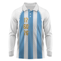 Argentina Hattrick WC26 Custom Long Sleeve Polo Shirt Triple Strike Football Albiceleste Fan