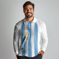 Argentina Hattrick WC26 Custom Long Sleeve Polo Shirt Triple Strike Football Albiceleste Fan