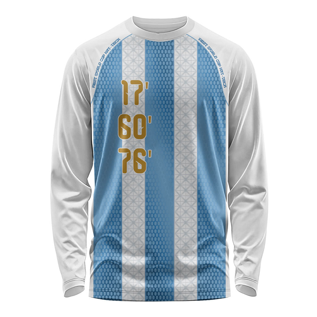 Argentina Hattrick WC26 Custom Long Sleeve Shirt Triple Strike Football Albiceleste Fan