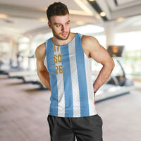Argentina Hattrick WC26 Custom Men Tank Top Triple Strike Football Albiceleste Fan