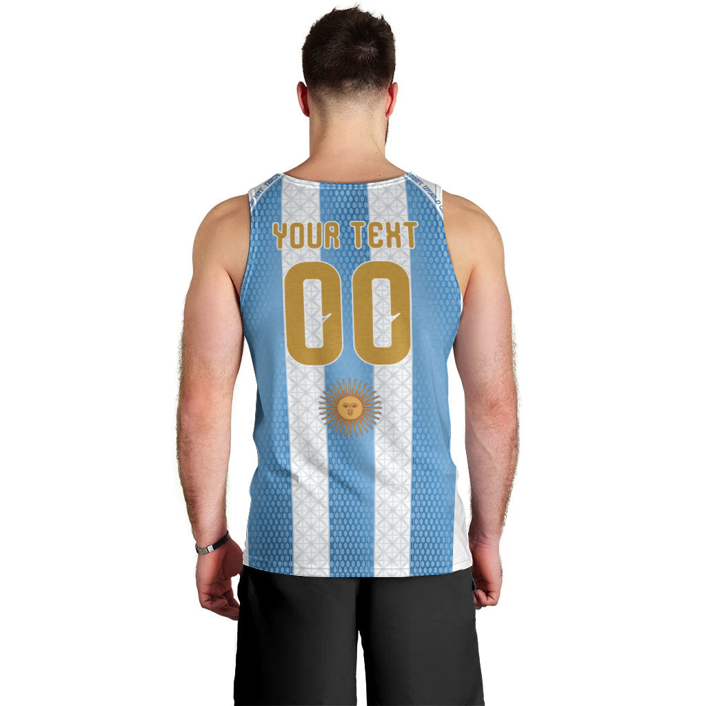Argentina Hattrick WC26 Custom Men Tank Top Triple Strike Football Albiceleste Fan