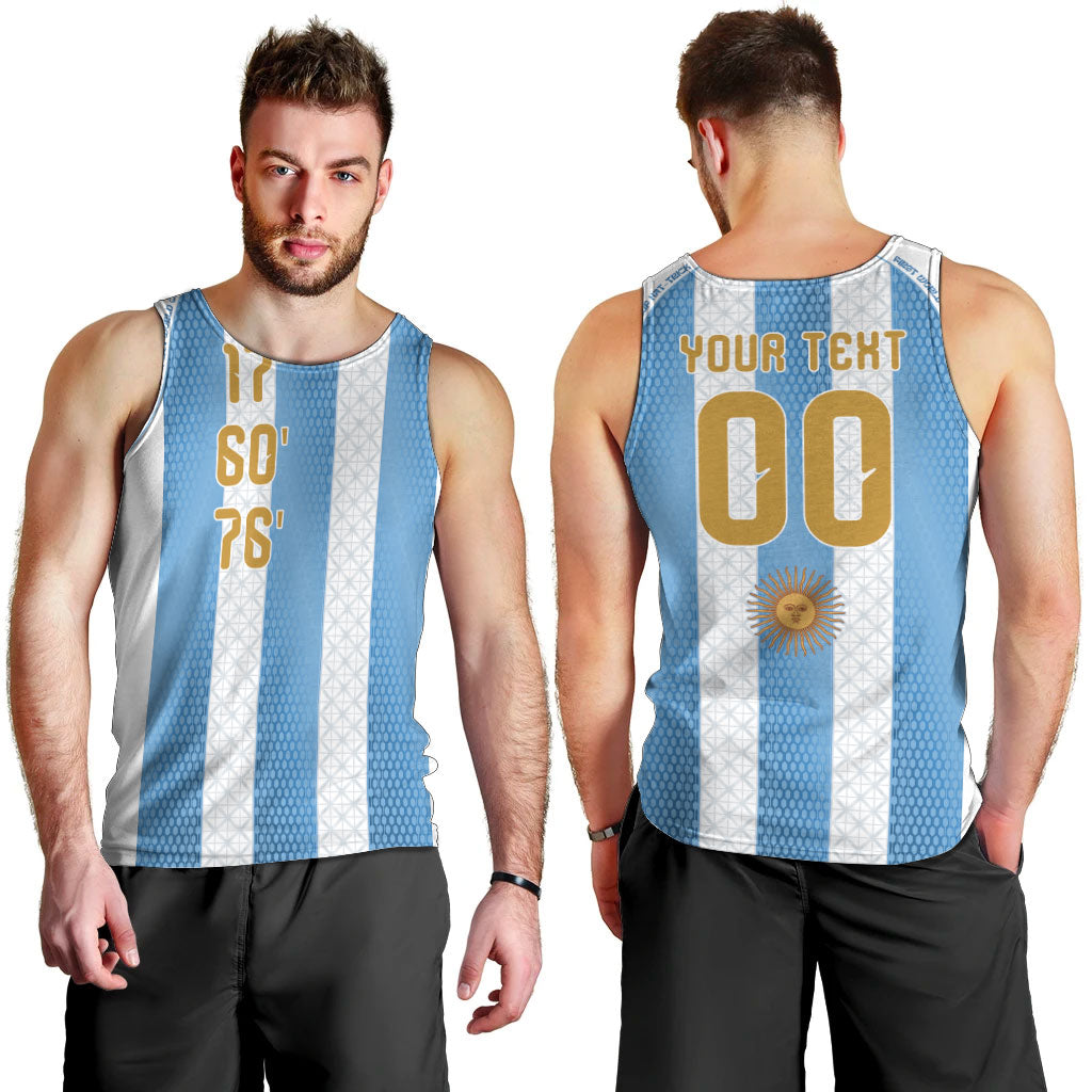 Argentina Hattrick WC26 Custom Men Tank Top Triple Strike Football Albiceleste Fan