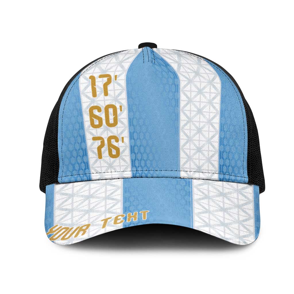 Argentina Hattrick WC26 Personalized Mesh Trucker Cap Triple Strike Football Albiceleste Fan