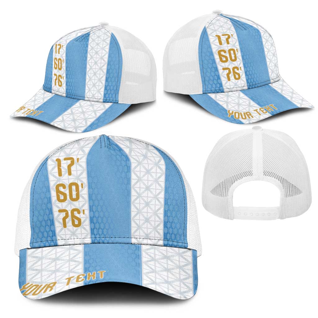 Argentina Hattrick WC26 Personalized Mesh Trucker Cap Triple Strike Football Albiceleste Fan