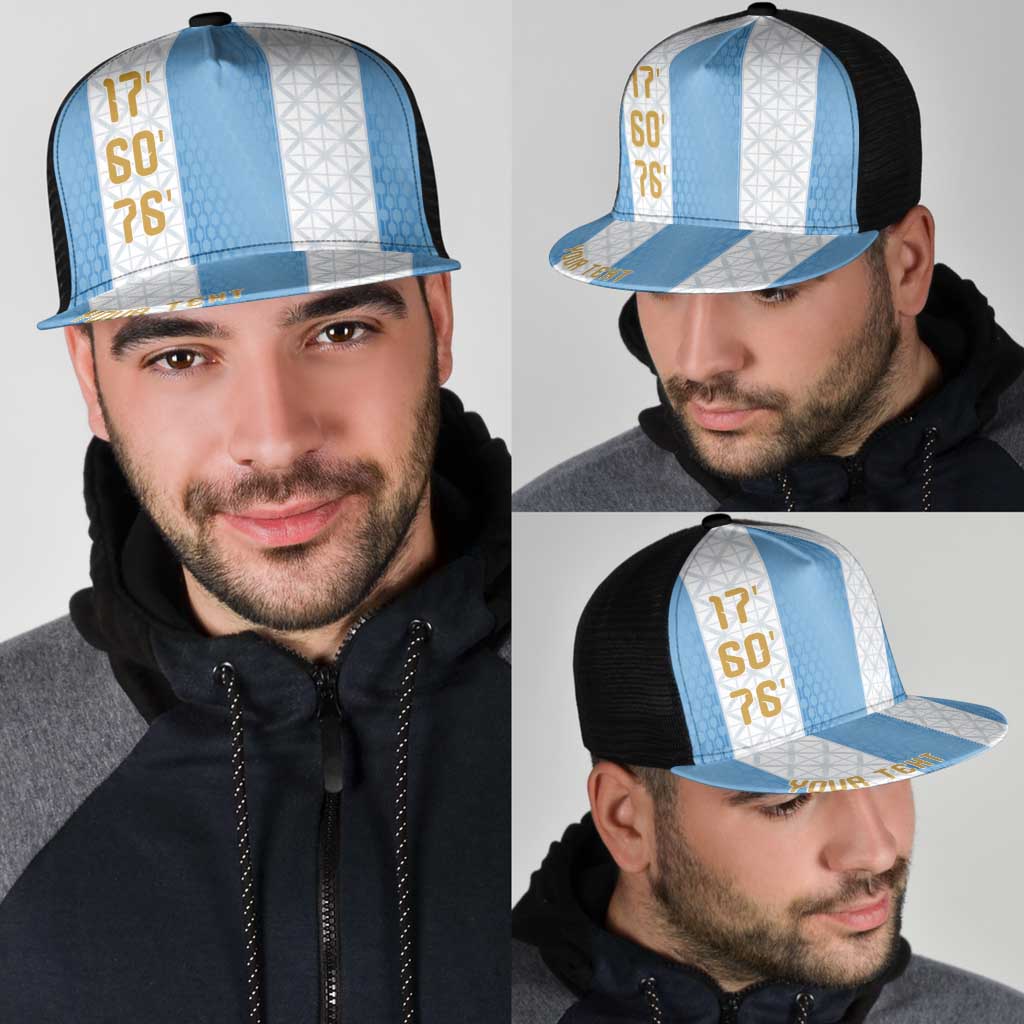 Argentina Hattrick WC26 Personalized Mesh Trucker Cap Triple Strike Football Albiceleste Fan