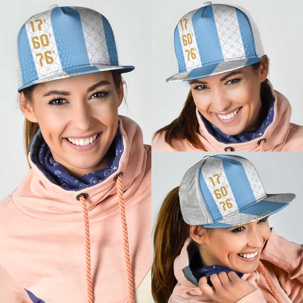 Argentina Hattrick WC26 Personalized Mesh Trucker Cap Triple Strike Football Albiceleste Fan