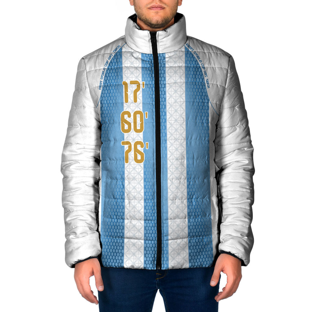 Argentina Hattrick WC26 Custom Padded Jacket Triple Strike Football Albiceleste Fan