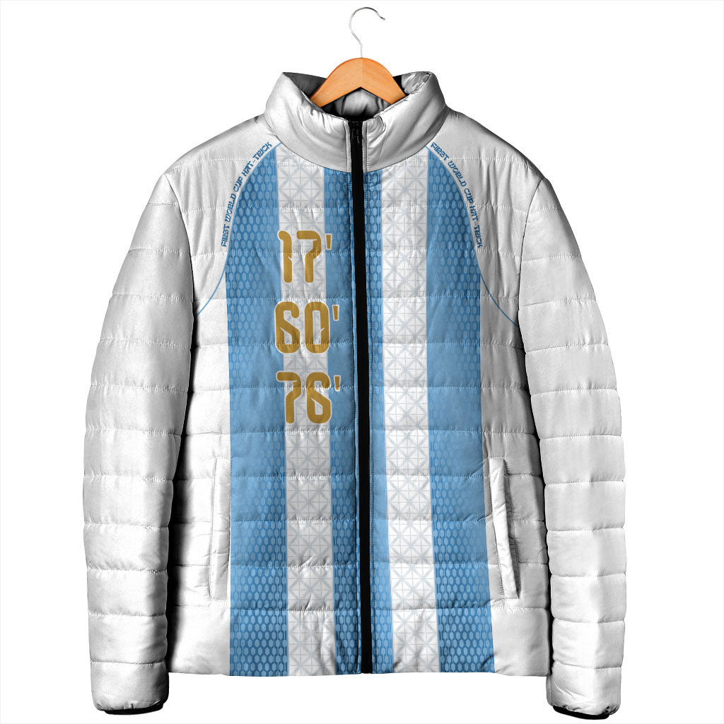 Argentina Hattrick WC26 Custom Padded Jacket Triple Strike Football Albiceleste Fan
