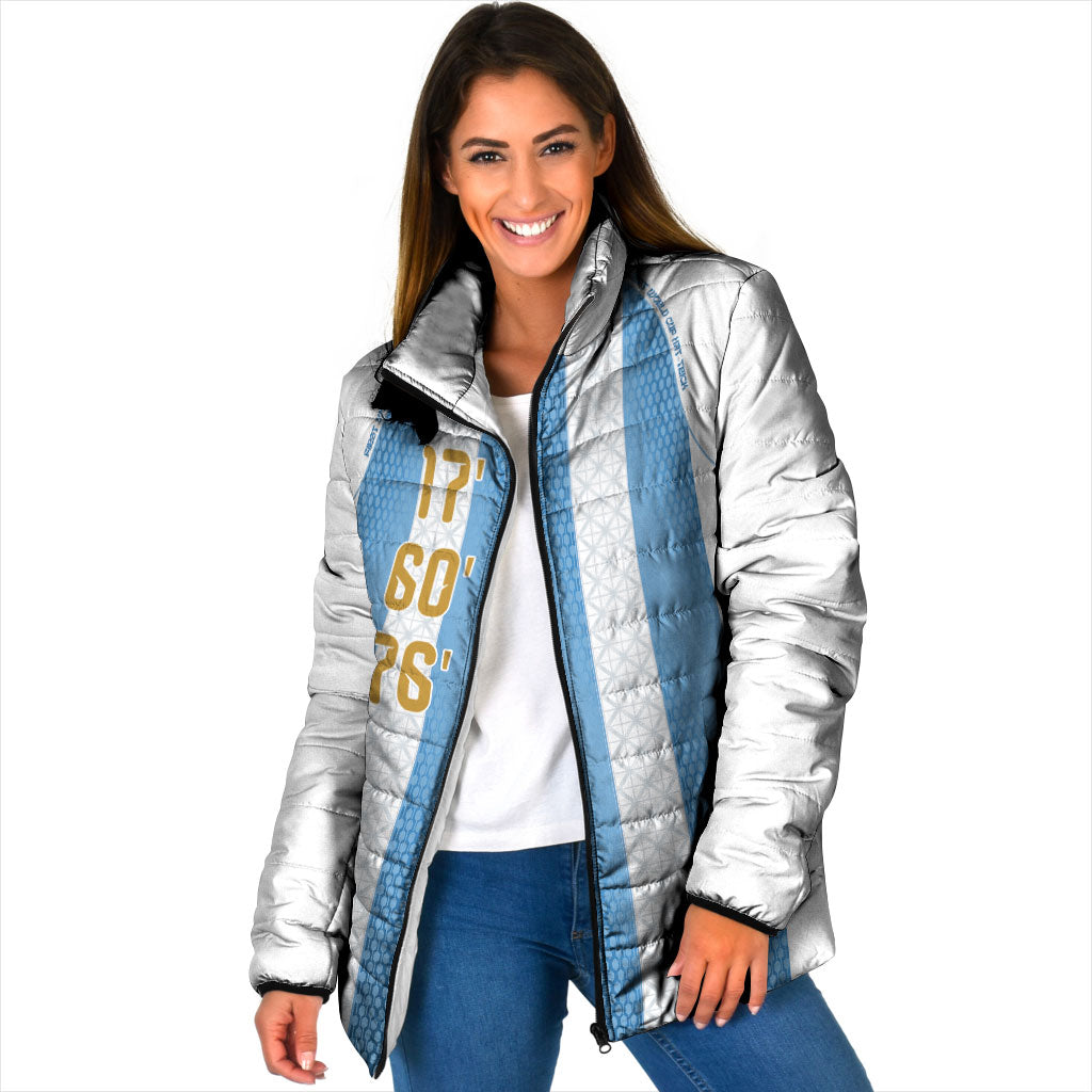 Argentina Hattrick WC26 Custom Padded Jacket Triple Strike Football Albiceleste Fan
