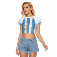 Argentina Hattrick WC26 Custom Raglan Cropped T Shirt Triple Strike Football Albiceleste Fan