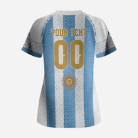 Argentina Hattrick WC26 Custom Scrub Top Triple Strike Football Albiceleste Fan