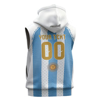Argentina Hattrick WC26 Custom Sleeveless Hoodie Triple Strike Football Albiceleste Fan