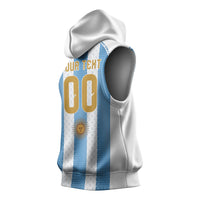 Argentina Hattrick WC26 Custom Sleeveless Hoodie Triple Strike Football Albiceleste Fan