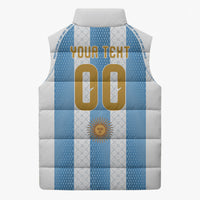 Argentina Hattrick WC26 Custom Sleeveless Puffer Jacket Triple Strike Football Albiceleste Fan