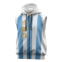 Argentina Hattrick WC26 Custom Sleeveless Zip Hoodie Triple Strike Football Albiceleste Fan